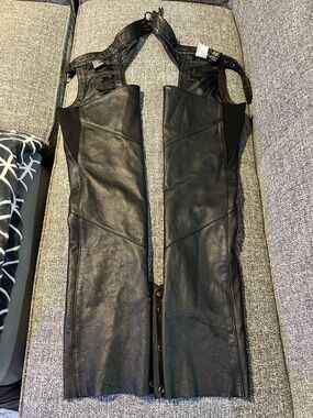 Harley-Davidson Black Leather Riding Gear Chaps